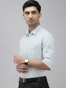 Arrow Manhattan Slim Fit Checked Pure Cotton Formal Shirt