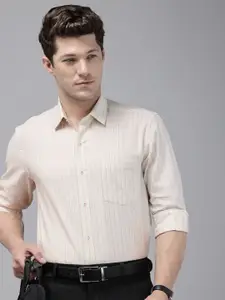 Arrow Manhattan Slim Fit Striped Pure Cotton Formal Shirt