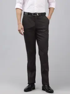 Arrow Men Self Design Textured Hudson Tailored Fit Formal Trousers