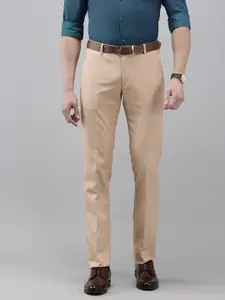 Arrow Men Self Design Textured Hudson Tailored Tapered Fit Formal Trousers