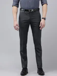 Arrow Men Original Tailored Fit Self Design Textured Formal Trousers