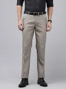 Arrow Men Self Design Textured Hudson Tailored Tapered Fit Formal Trousers