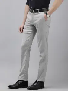 Arrow Men Self Design Textured Hudson Tailored Tapered Fit Formal Trousers
