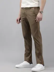 Arrow Men Geometric Printed Bronson Slim Fit Low-Rise Trousers