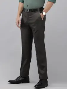 Arrow Men Textured Tapered Fit Formal Trousers