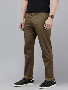 Arrow Men Printed Bronson Slim Fit Low-Rise Trousers