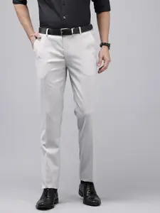 Arrow Men Self Design Textured Hudson Tailored Tapered Fit Formal Trousers