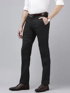 Arrow Men Hudson Tailored Fit Textured Formal Trousers