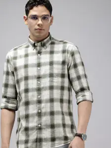 Arrow Manhattan Slim Fit Checked Pure Cotton Casual Shirt