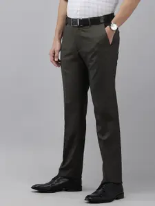 Arrow Men Self Design Textured Hudson Tailored Tapered Fit Formal Trousers