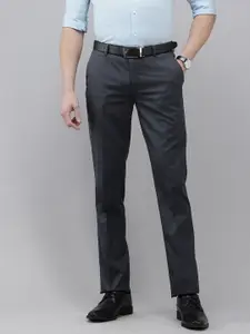 Arrow Men Self Design Textured Hudson Tailored Tapered Fit Formal Trousers