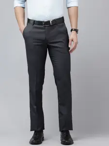 Arrow Men Hudson Tailored Fit Textured Formal Trousers