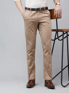 Arrow Men Geometric Printed Bronson Slim Fit Low-Rise Formal Trousers