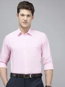 Arrow Manhattan Slim Fit Opaque Self Design Textured Pure Cotton Formal Shirt