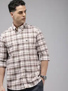 Arrow Pure Cotton Manhattan Slim Fit Opaque Checked Casual Shirt