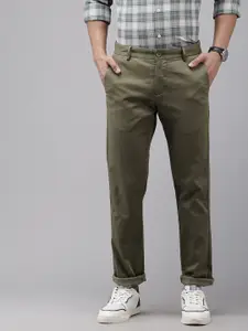 Arrow Men Geometric Printed Slim Fit Low-Rise Trousers