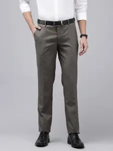 Arrow Men Checked Hudson Tailored Tapered Fit Formal Trousers