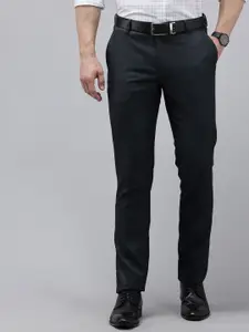 Arrow Original Men Textured Checked Tapered Fit Trousers