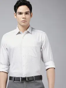 Arrow Manhattan Slim Fit Printed Pure Cotton Formal Shirt
