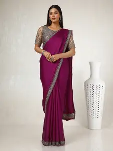 Soch Embellished Sequinned Pure Crepe Saree