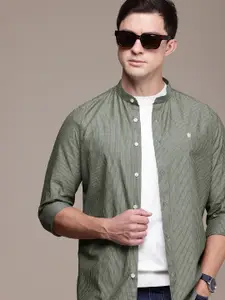 French Connection Men Premium Slim Fit Striped Pure Cotton Casual Shirt