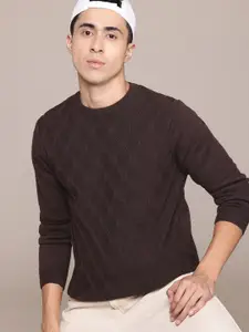 The Roadster Lifestyle Co. Geometric Textured Pullover