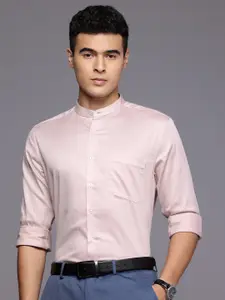 Louis Philippe Slim Fit Band Collar Formal Shirt