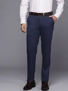 Louis Philippe Men Self-Design Slim Fit Formal Trousers