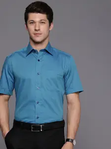 Louis Philippe Pure Cotton Self Design Classic Fit Opaque Formal Shirt