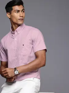 Louis Philippe Sport Slim Fit Checked Button-Down Collar Pure Cotton Casual Shirt