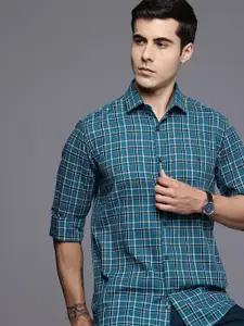 Louis Philippe Sport Pure Cotton Slim Fit Opaque Checked Casual Shirt
