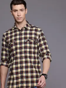 Louis Philippe Jeans Slim Fit Checked Pure Cotton Casual Shirt