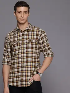 Louis Philippe Jeans Pure Cotton Slim Fit Opaque Checked Casual Shirt