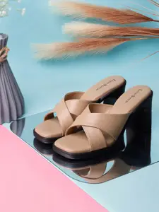 LOUIS STITCH Women Round Toe Mid-Top Block Heel Sandals