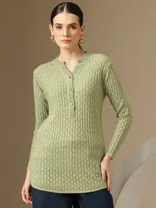 Chemistry Cable Knit Woollen Longline Pullover