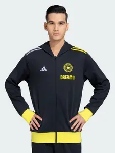 ADIDAS Men Brand Logo Printed Long Sleeve Hooded Sweatshirt