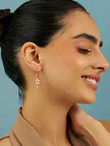 Kushal's Fashion Jewellery  Sterling Silver Zircon Rose Gold-Plated Drop Earrings