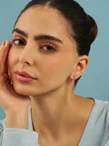 Kushal's Fashion Jewellery  Sterling Silver  Rose Gold-Plated Drop Earrings