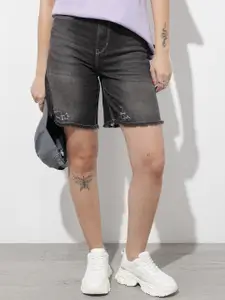 The Roadster Life Co. Women High-Rise Pure Cotton Denim Shorts