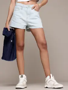 The Roadster Lifestyle Co. Women Low-Rise Pure Cotton Denim Shorts