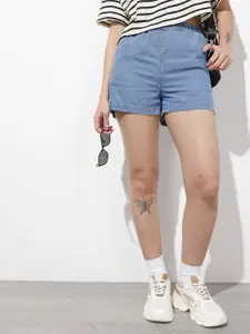 The Roadster Life Co. Women High-Rise Pure Cotton Denim Shorts