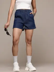 The Roadster Life Co. Women High-Rise Pure Cotton Denim Shorts