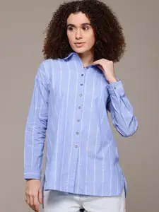 Roadster Women Striped Pure Cotton Casual Shirt