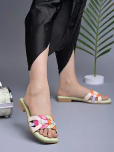 Shoetopia Girls Woven Design One Toe Flats