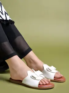 Shoetopia Girls Open Toe Flats with Bows