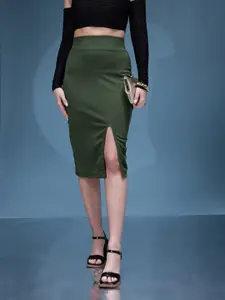 bebe Season Staples Front Slit Straight Skirt