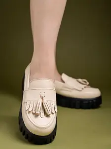 Shoetopia Girls Round Toe Slip-On Loafers