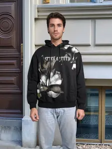 UNRL Men Printed Hooded Sweatshirt