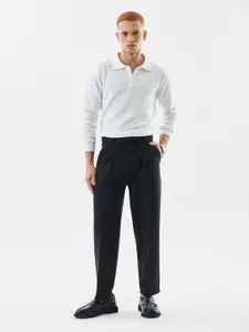 Snitch Men Relaxed Straight Fit Pleated Trouser