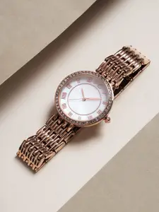 French Connection Women Embellished Dial  Bracelet Style Straps Analogue Watch FCN0117RGM
